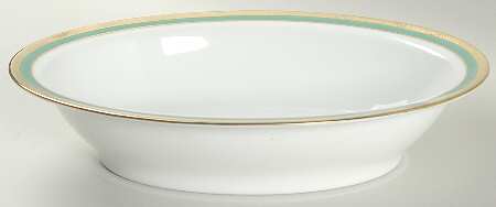 Palermo Green 9" Oval Vegetable Bowl
