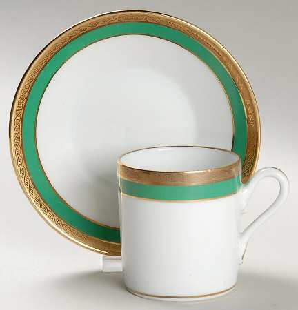Palermo Green Flat Demitasse Cup & Saucer Set
