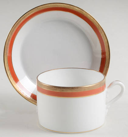 Palermo Rust (Red) Flat Cup & Saucer Set