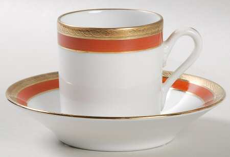 Palermo Rust (Red) Flat Demitasse Cup & Saucer Set