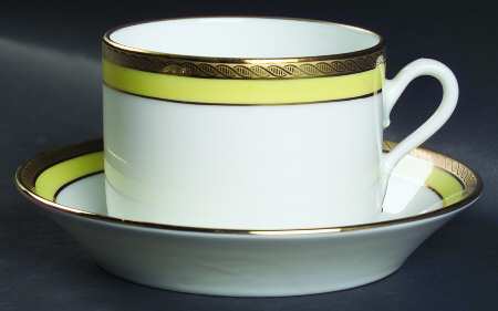 Palermo Yellow Flat Cup & Saucer Set