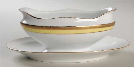 Palermo Yellow Gravy Boat with Attached Underplate
