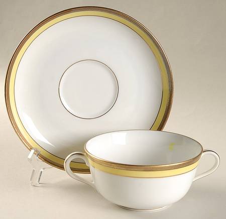 Palermo Yellow Flat Cream Soup Bowl & Saucer Set