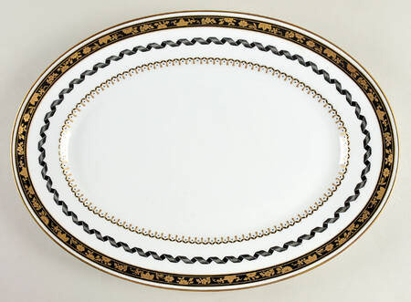 Pincio Black 15" Oval Serving Platter