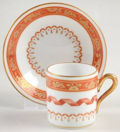 Pincio Red Flat Demitasse Cup & Saucer Set