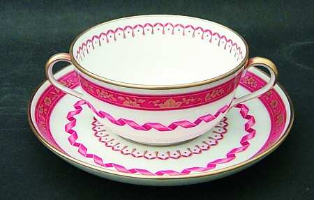 Pincio Red Flat Cream Soup Bowl & Saucer Set