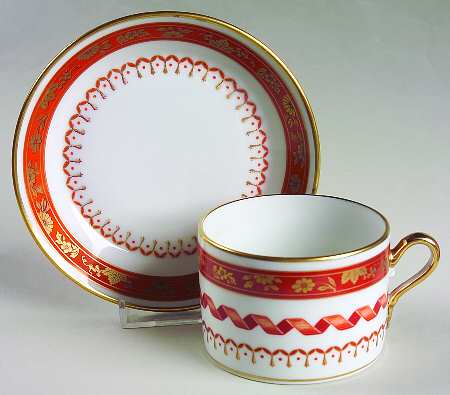 Pincio Red Flat Cup & Saucer Set
