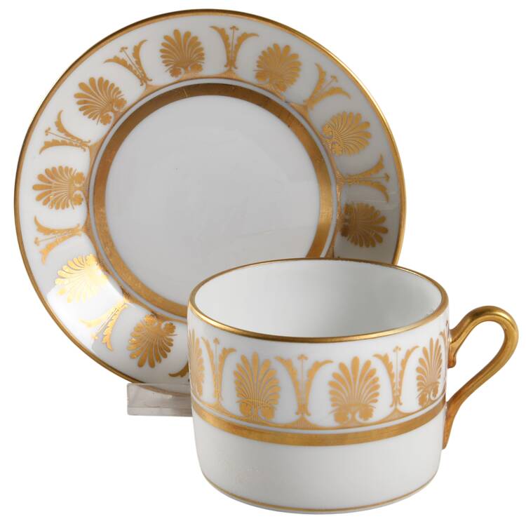 Pompei Gold Flat Cup & Saucer Set