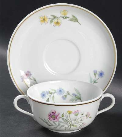 Primavera Flat Cream Soup Bowl & Saucer Set