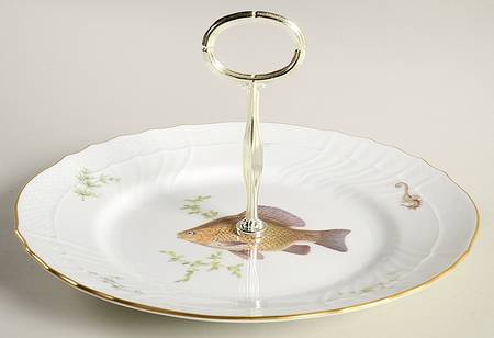 Quenelle (Scalloped) Round Serving Plate with Handle (DP)