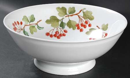Red Currant 10" Footed Salad Serving Bowl