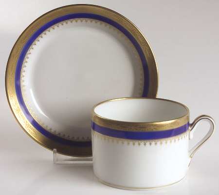 Regal Blue Flat Cup & Saucer Set