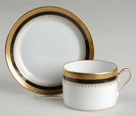 Regal Black Flat Cup & Saucer Set