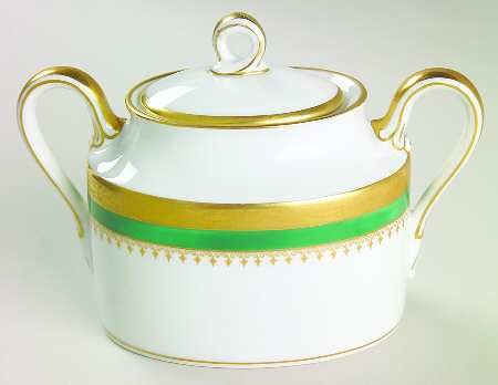 Regal Green Sugar Bowl & Lid