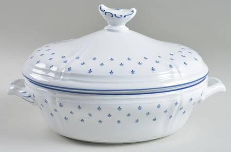 Royal Blue Oval Covered Vegetable