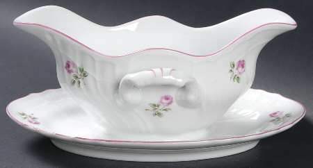 Roselline Gravy Boat with Attached Underplate