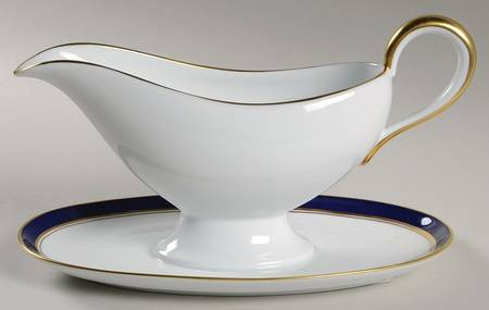 Sardinia Blue Gravy Boat with Attached Underplate