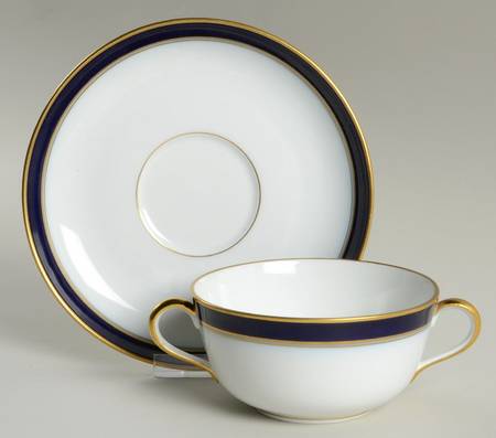 Sardinia Blue Flat Cream Soup Bowl & Saucer Set