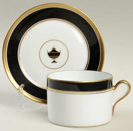 Sardinia Black Flat Cup & Saucer Set