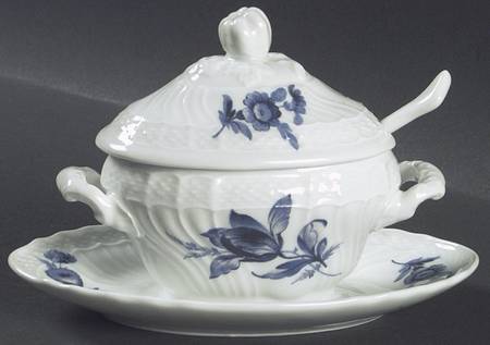 Savona Oval Mustard w/Lid, Attached Underplate & Spoon