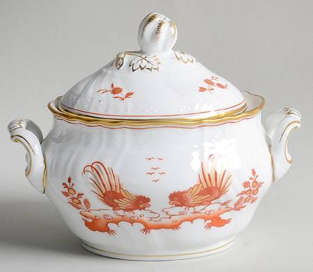 Siena Rust (Scalloped, Vecchio Ginori) Oval Sugar Bowl & Lid