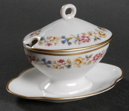 Sorrento Oval Mustard W/Lid & Attached Underplate