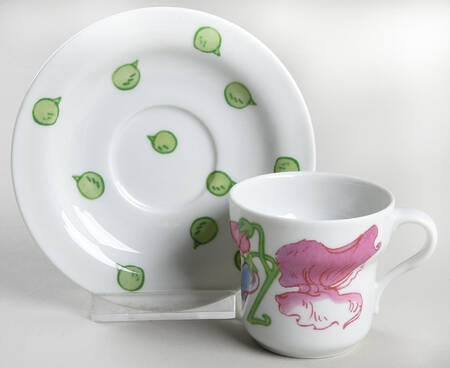 Sweet Pea Flat Demitasse Cup & Saucer Set