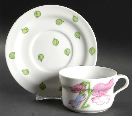 Sweet Pea Flat Cup & Saucer Set