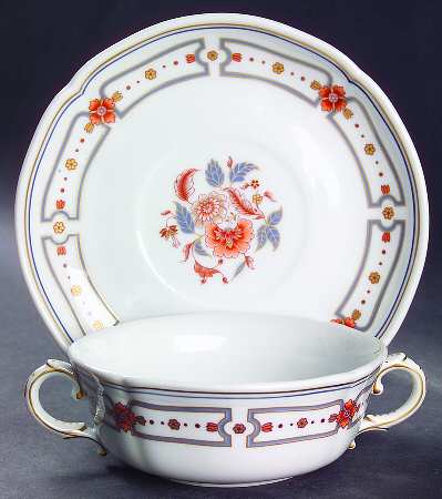 Taormina Footed Cream Soup Bowl & Saucer Set