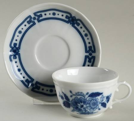 Taormina Blue Flat Cup & Saucer Set