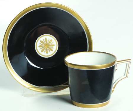 Visconte Black Flat Demitasse Cup & Saucer Set