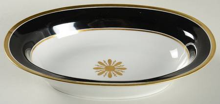 Visconte Black 9" Oval Vegetable Bowl