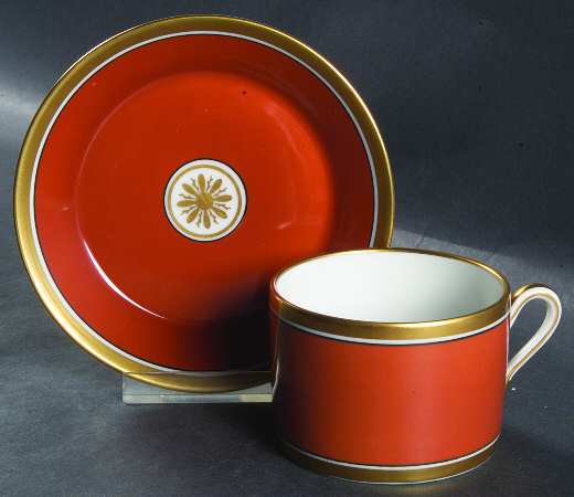 Visconte Red Flat Cup & Saucer Set