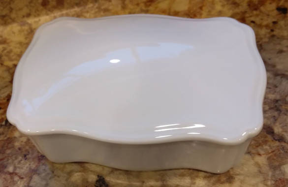 White Antico Doccia 5" Rectangular Box W/Lid