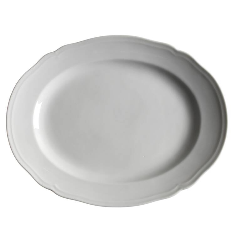 White Antico Doccia 12" Oval Serving Platter