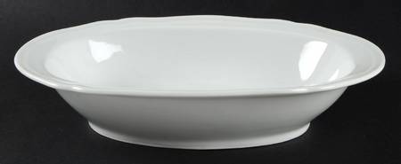 White Antico Doccia 9" Oval Vegetable Bowl
