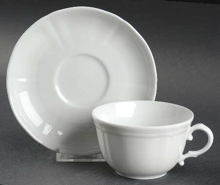 White Antico Doccia Flat Cup & Saucer Set