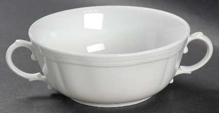 White Antico Doccia Flat Cream Soup Bowl