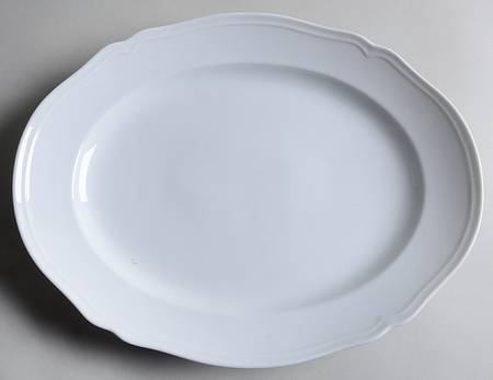White Antico Doccia 13" Oval Serving Platter