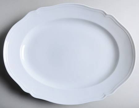 White Antico Doccia 15" Oval Serving Platter