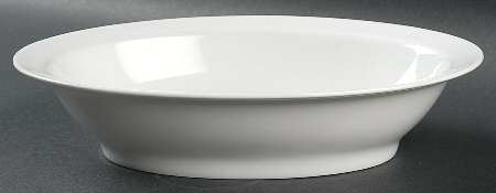 White Impero 10" Oval Vegetable Bowl