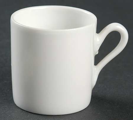 White Impero Flat Demitasse Cup & Saucer Set