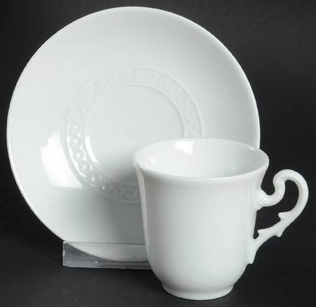 Museo White Flat Demitasse Cup & Saucer Set