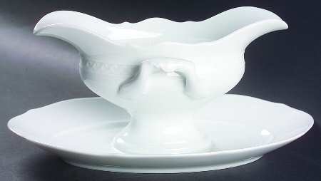 Museo White Gravy Boat with Attached Underplate