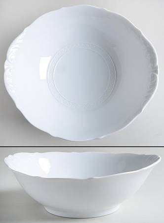 Museo White 12" Large Salad Serving Bowl