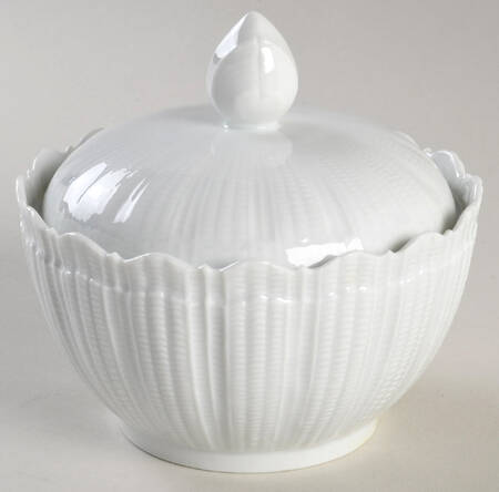 Corail White Sugar Bowl & Lid