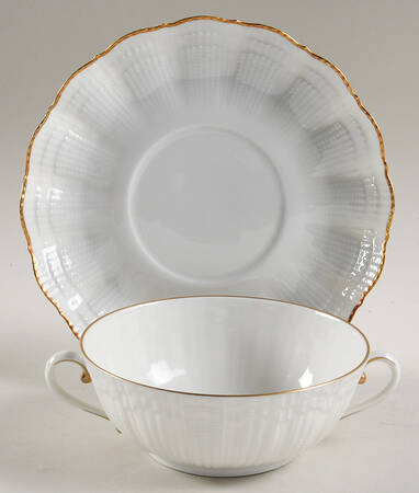 Gold Corail Flat Cream Soup Bowl & Saucer Set