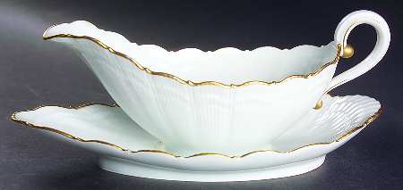 Gold Corail Gravy Boat with Attached Underplate