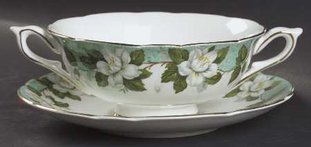 Montrose Footed Cream Soup Bowl & Saucer Set