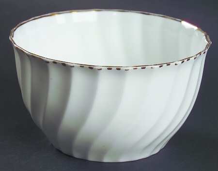 Old Grecian Flute Gold (Gold Dots On Edge) Cranberry Bowl